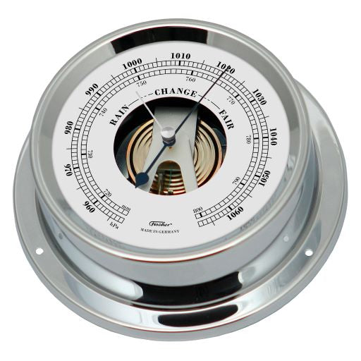 Polished Chrome & White Dial 125mm Barometer