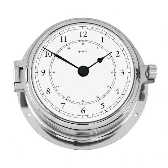 Solid Fischer chrome Marine Clock