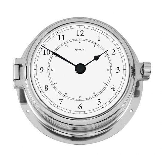 Fischer Solid Chrome Marine Clock – Durable and Elegant