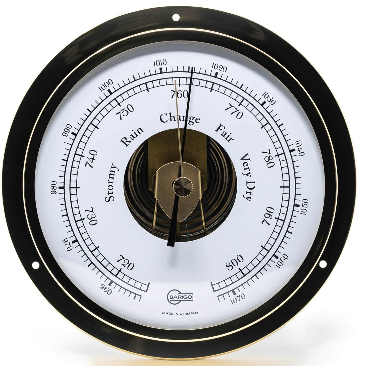 Barigo Viking 111MS is a polished brass marine barometer
