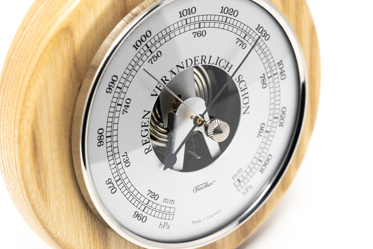 Beech Wood & Brass 140mm  Barometer