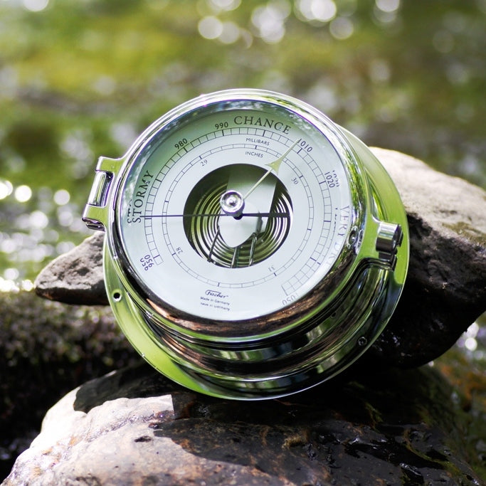 Fischer Marine Chrome Barometer – Precision for Nautical Conditions