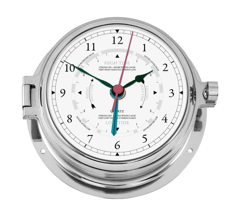 Solid Polished Chrome Marine Tide Clock