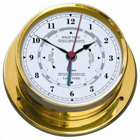 Polished Brass Clock &amp; Tide Clock