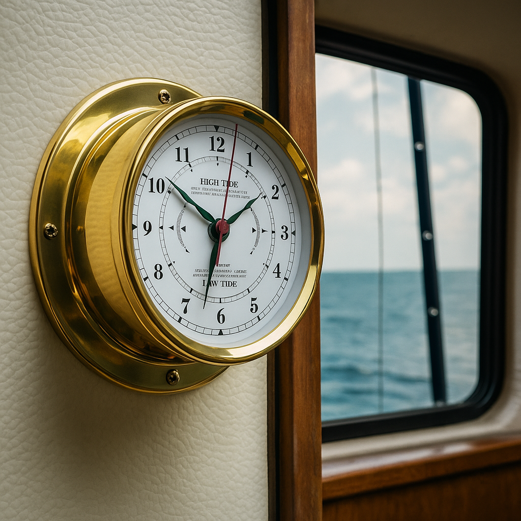 Nautical Brass Tide Clock - Essential for Maritime Enthusiasts