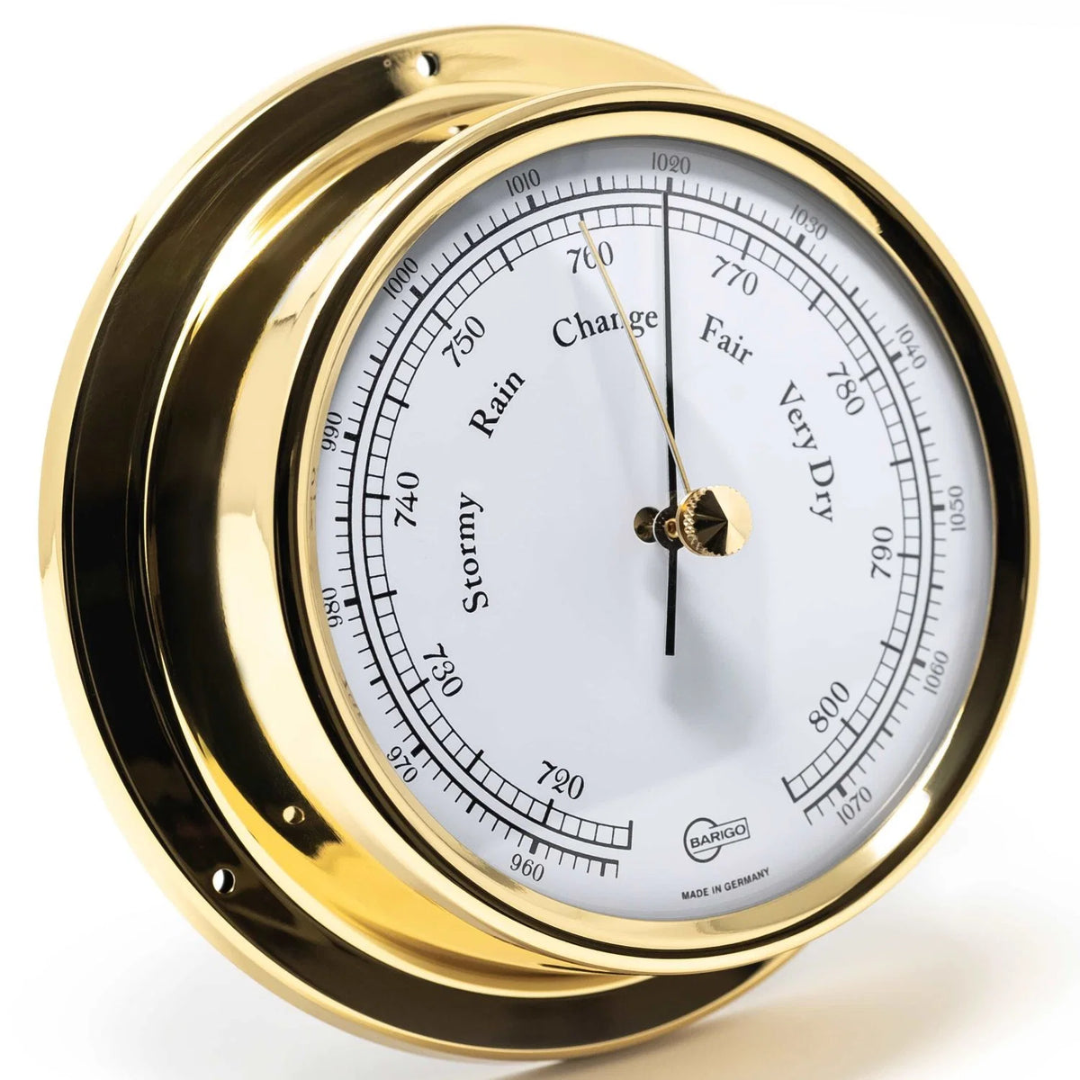 Barigo Regatta Barometer 184MS – Polished Brass | 125mm | Made in Germany