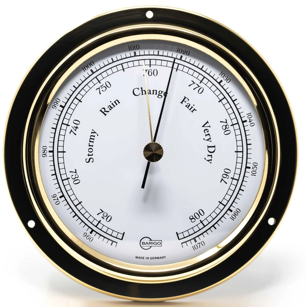 Barigo Regatta Barometer 184MS – Polished Brass | 125mm | Made in Germany