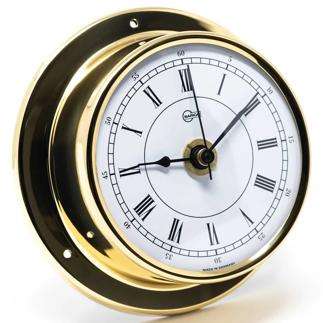 Barigo Tempo Quartz Clock 683MS – Polished Brass | 110mm | Made in Germany