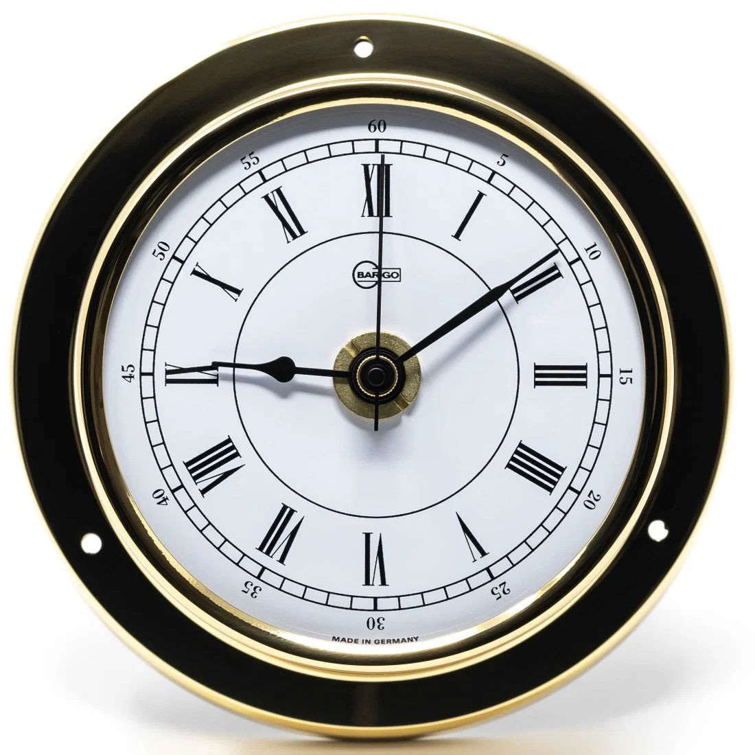 Barigo Tempo Quartz Clock 683MS – Polished Brass | 110mm | Made in Germany