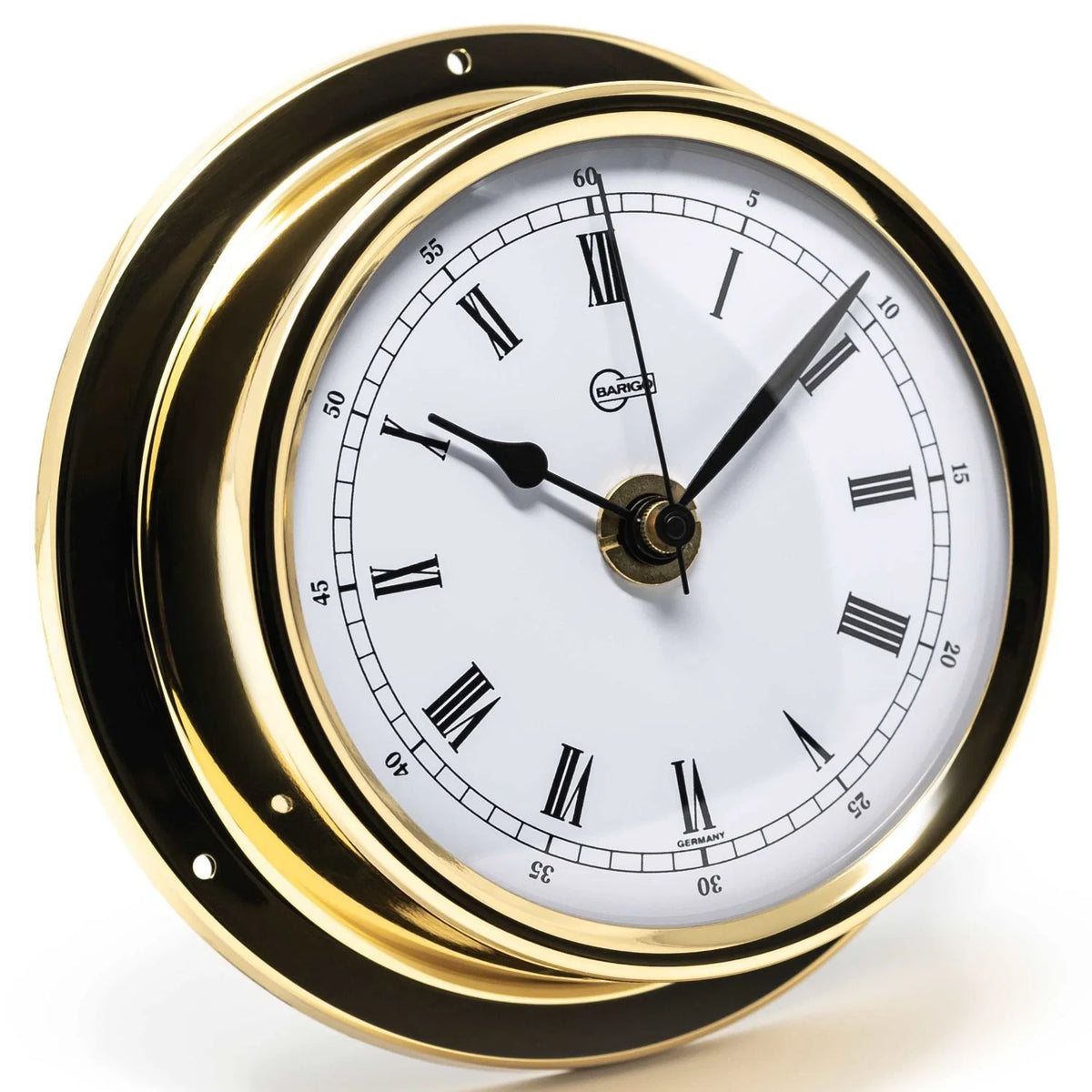 Barigo Regatta Quartz Clock 684MS – Polished Brass | 125mm | Made in Germany