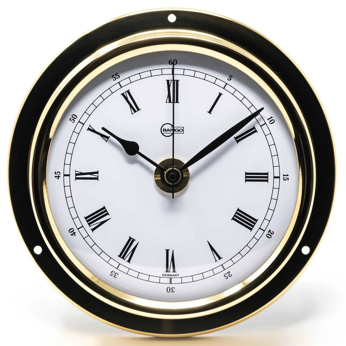 Barigo Regatta Quartz Clock 684MS – Polished Brass | 125mm | Made in Germany