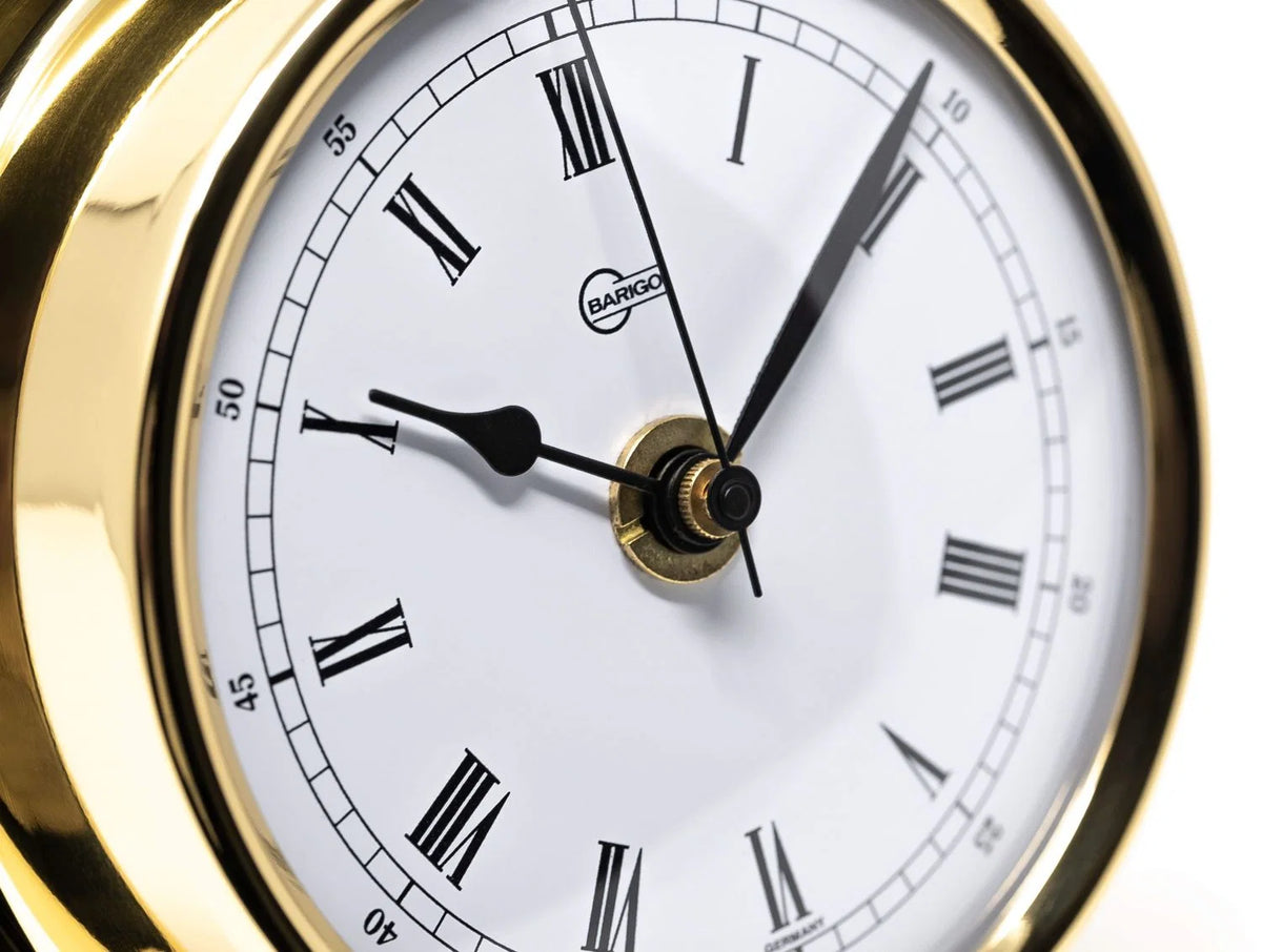Barigo Regatta Quartz Clock 684MS – Polished Brass | 125mm | Made in Germany