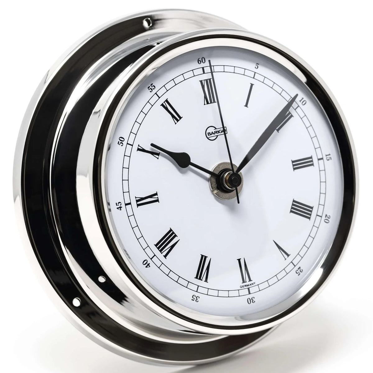 Barigo Regatta Quartz Clock 684RFPO – Polished Chrome  | 125mm | Made in Germany