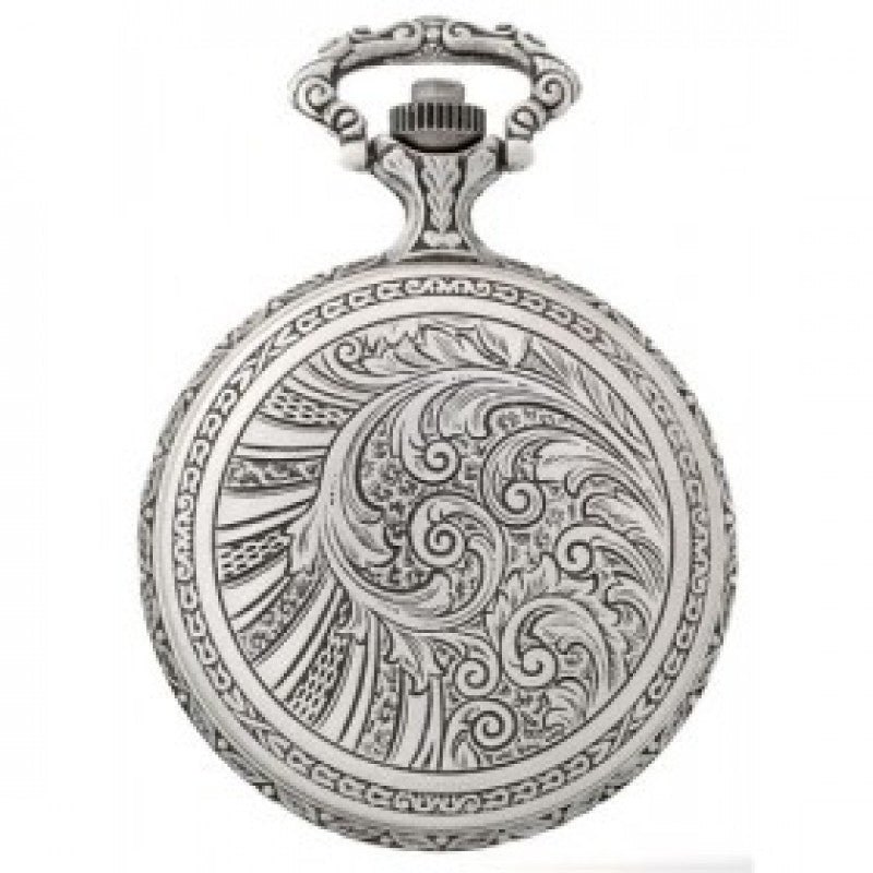 Sailing Boat Pewter  Antique Swiss Quartz  Pocket Watch