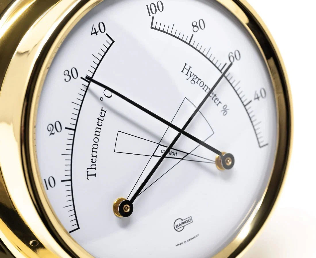 Barigo Tempo Thermo-Hygrometer 983MS – Polished Brass | 110mm | Made in Germany