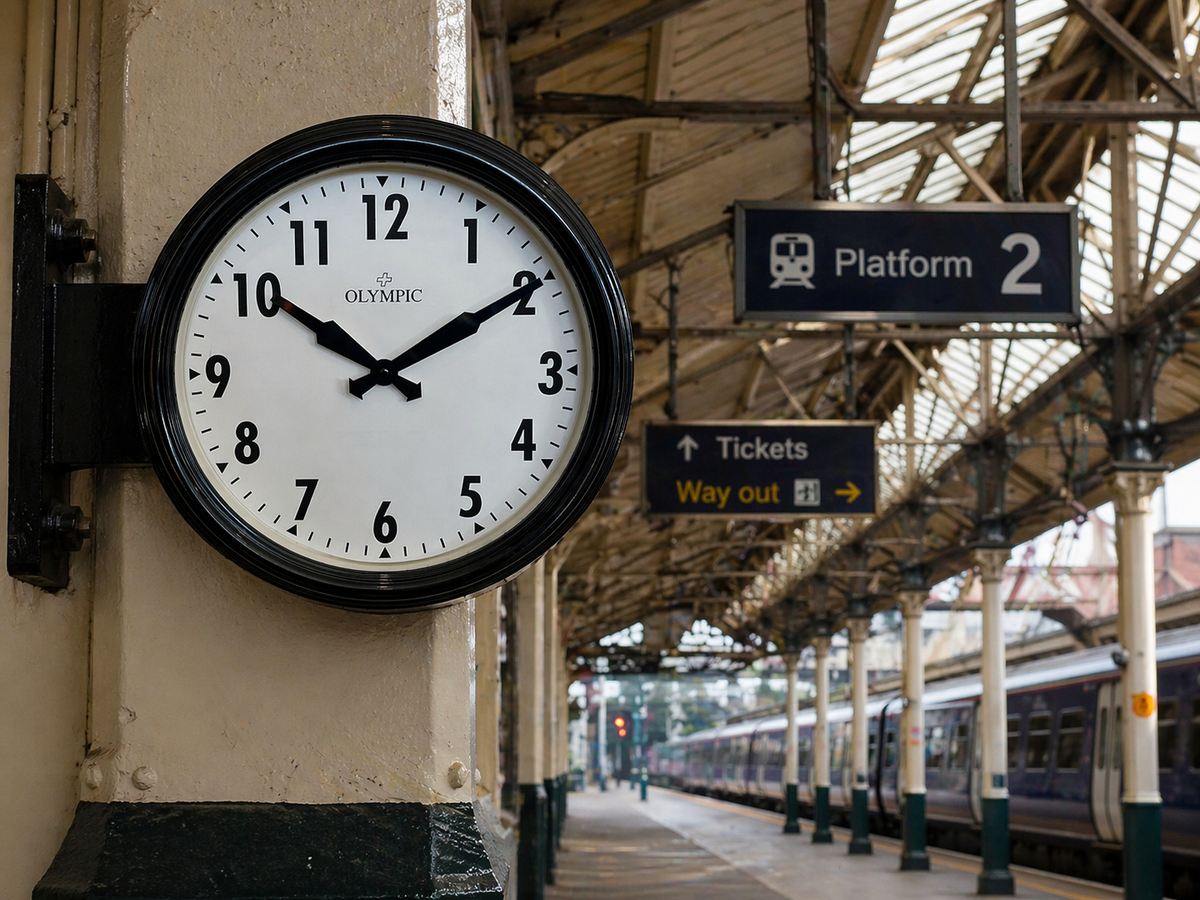 Vintage Station Style Wall Clock – 42cm