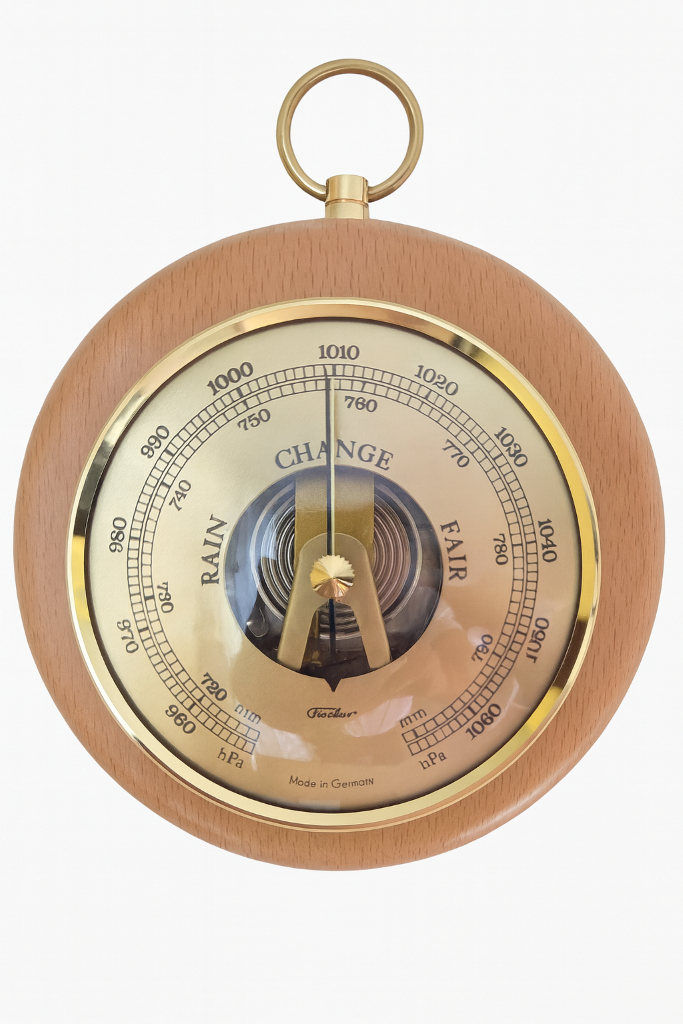 Beech Wood & Brass 140mm  Barometer