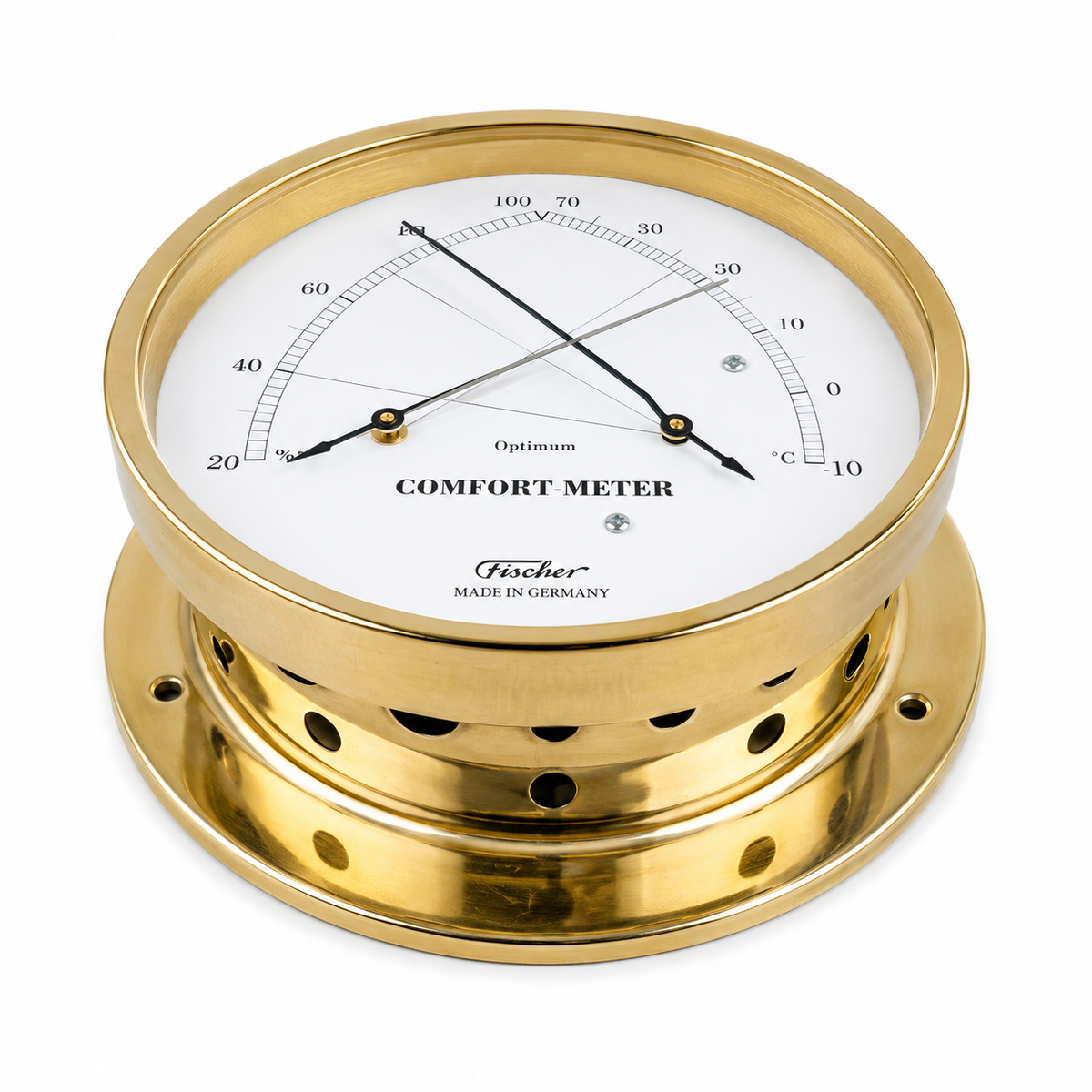 Fischer Brass Thermometer & Hygrometer – 1610 Series Style