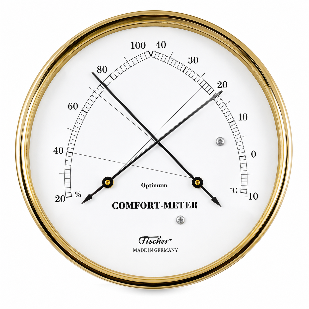 Fischer Brass Thermometer & Hygrometer – 1610 Series Style