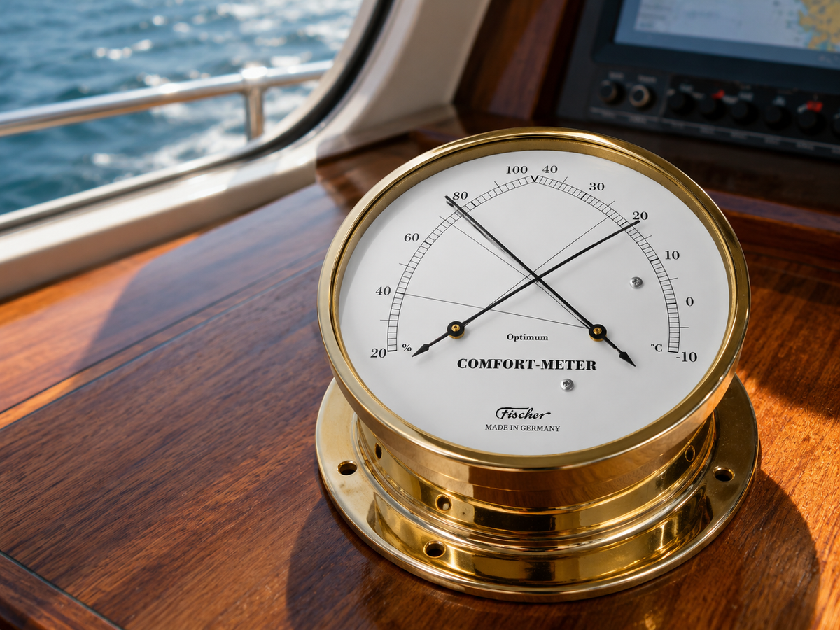 Fischer Brass Thermometer & Hygrometer – 1610 Series Style