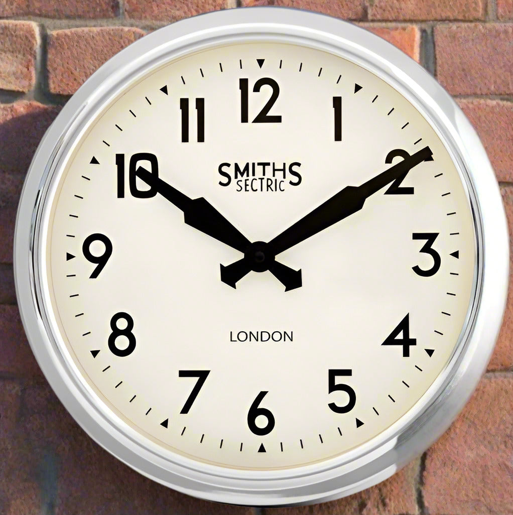 Chrome Retro Wall Clock 38cm