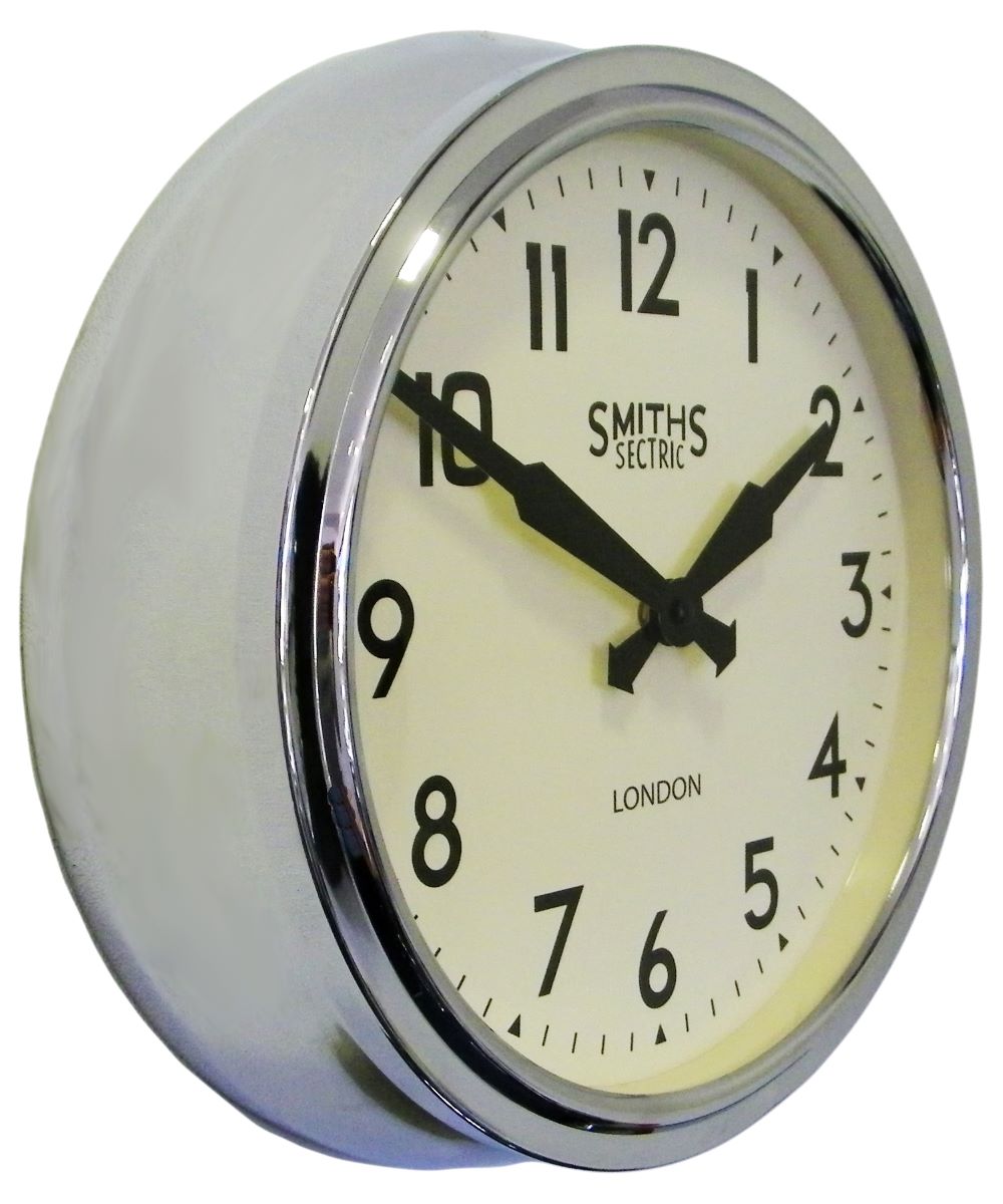 Chrome Retro Wall Clock 38cm