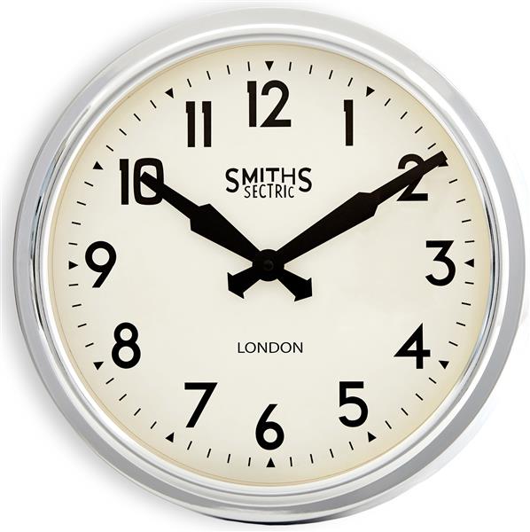 Chrome Retro Wall Clock 38cm