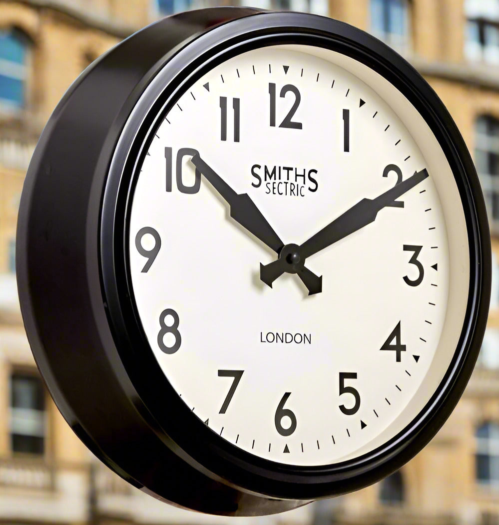 Smiths Black Retro Wall Clock 38cm