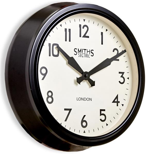 Smiths Black Retro Wall Clock 38cm