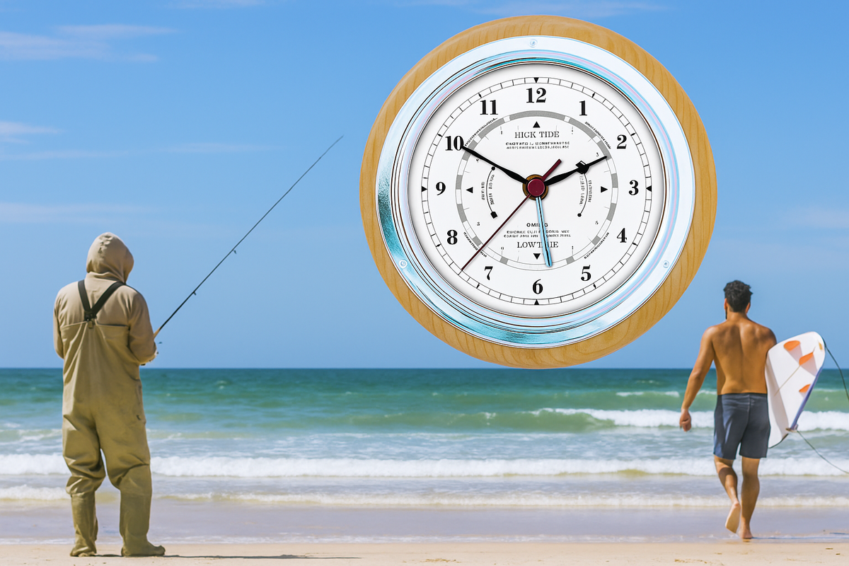 Ash Clock Ash & Chrome 170mm Time & Tide Clock - Time & Trends