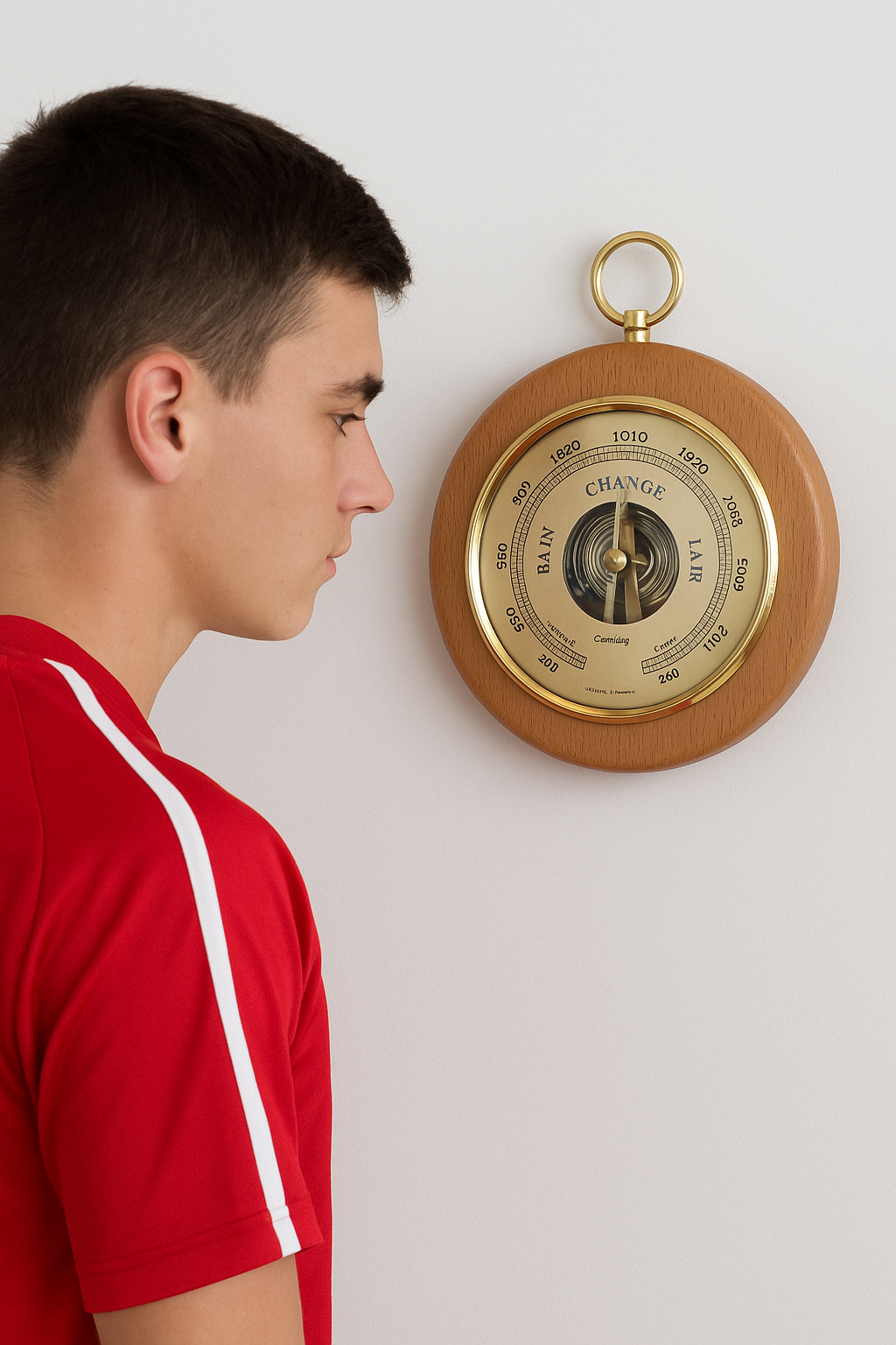 Beech Wood & Brass 140mm  Barometer