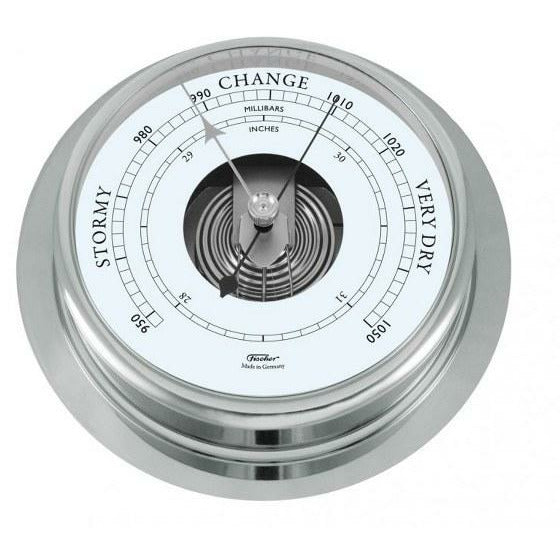 Large Polished Chrome 200mm Barometer