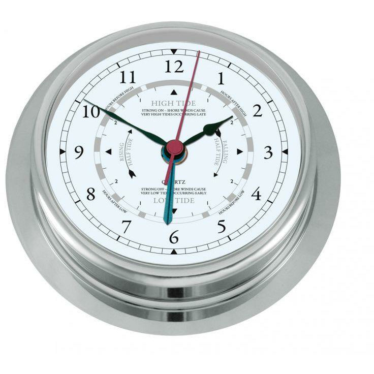 Large Polished Chrome 200mm Tide Clock