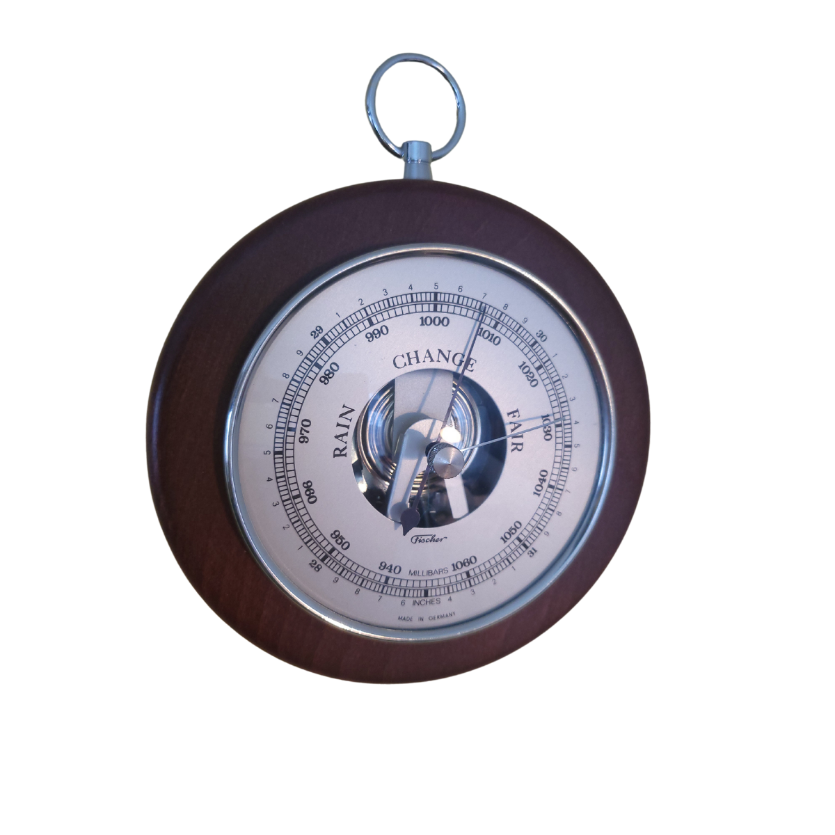 Modern Mahogany &amp; Chrome  Barometer