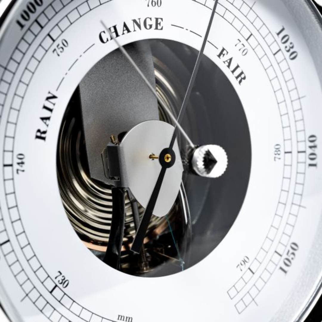 Ebony & Chrome 170mm German Barometer - Time & Trends