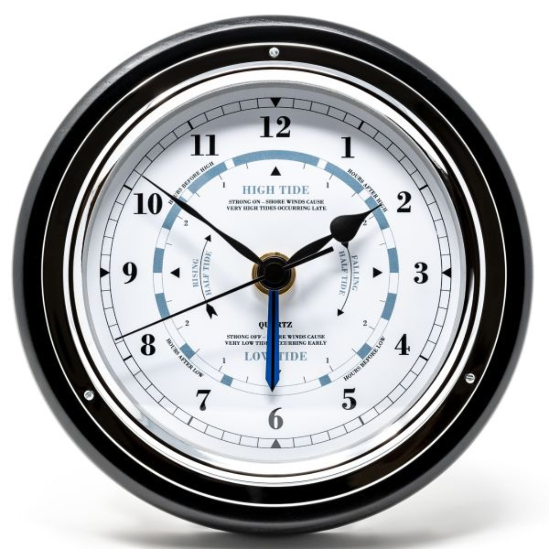 Popular Ebony &amp; Chrome  170mm Tide Clock