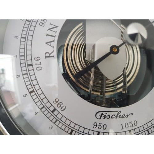 Mahogany and chrome Fischer barometer