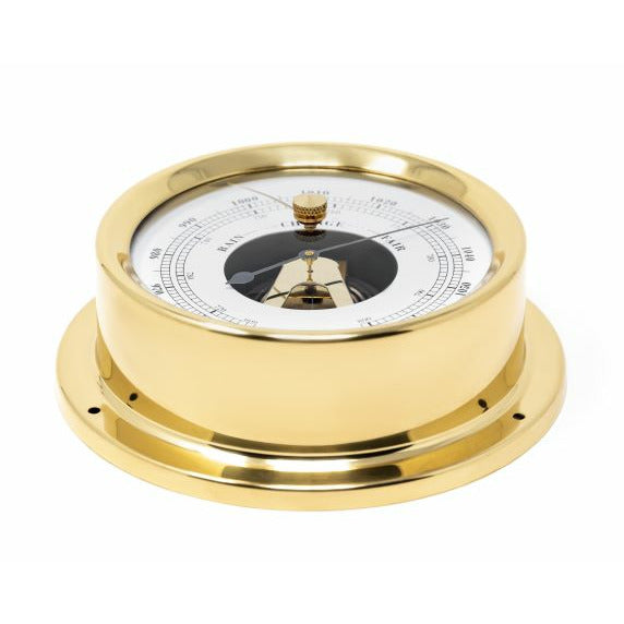 Polished Brass &amp; White Dial  125mm  Barometer