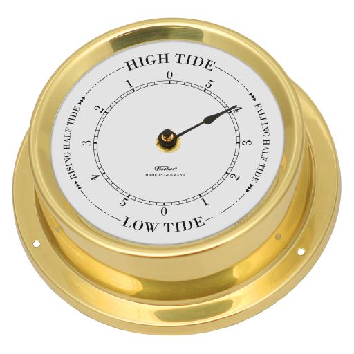 Polished Brass &amp; White Dial 125mm  Quartz Tide Clock