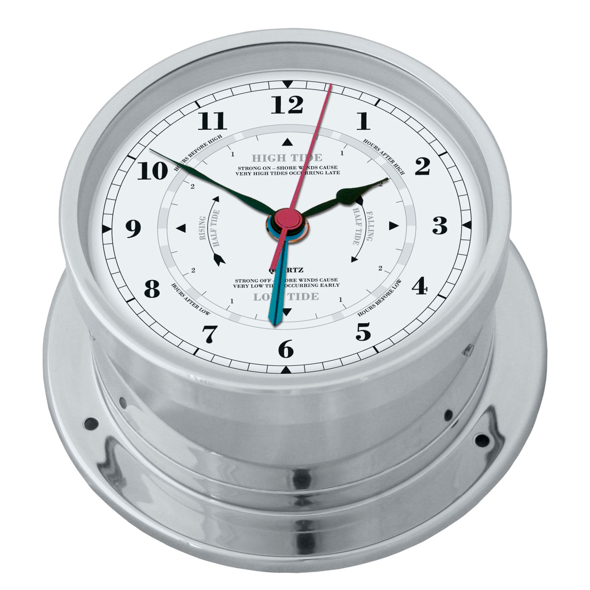 Nautical Polished Chromed Brass Tide Clock - Perfect for Boaters