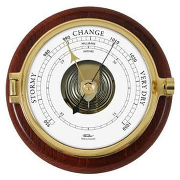Solid Brass and Timber Barometer 1612B-22