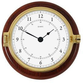 Solid Brass and Timber Fischer Clock 1612U-22