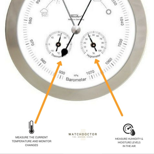 Modern Chrome Weather Station 1602-01 by Fischer