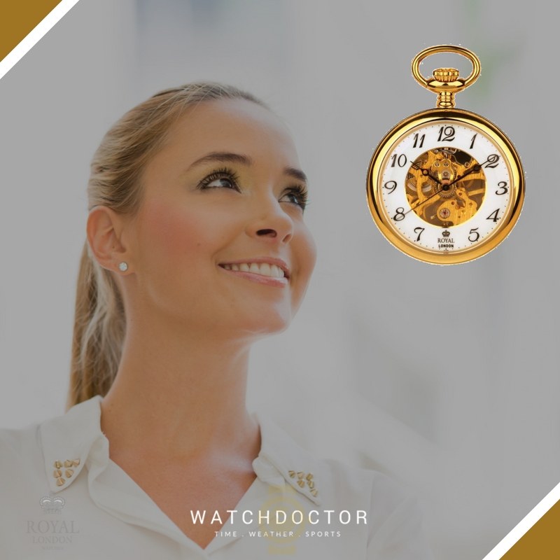 Gold Mechanical Pocket Watch for Men &amp; Women – Classic Unisex Style