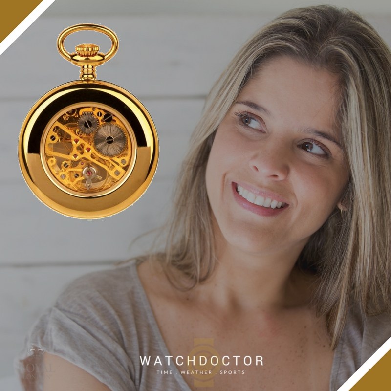 Gold Mechanical Pocket Watch for Men &amp; Women – Classic Unisex Style