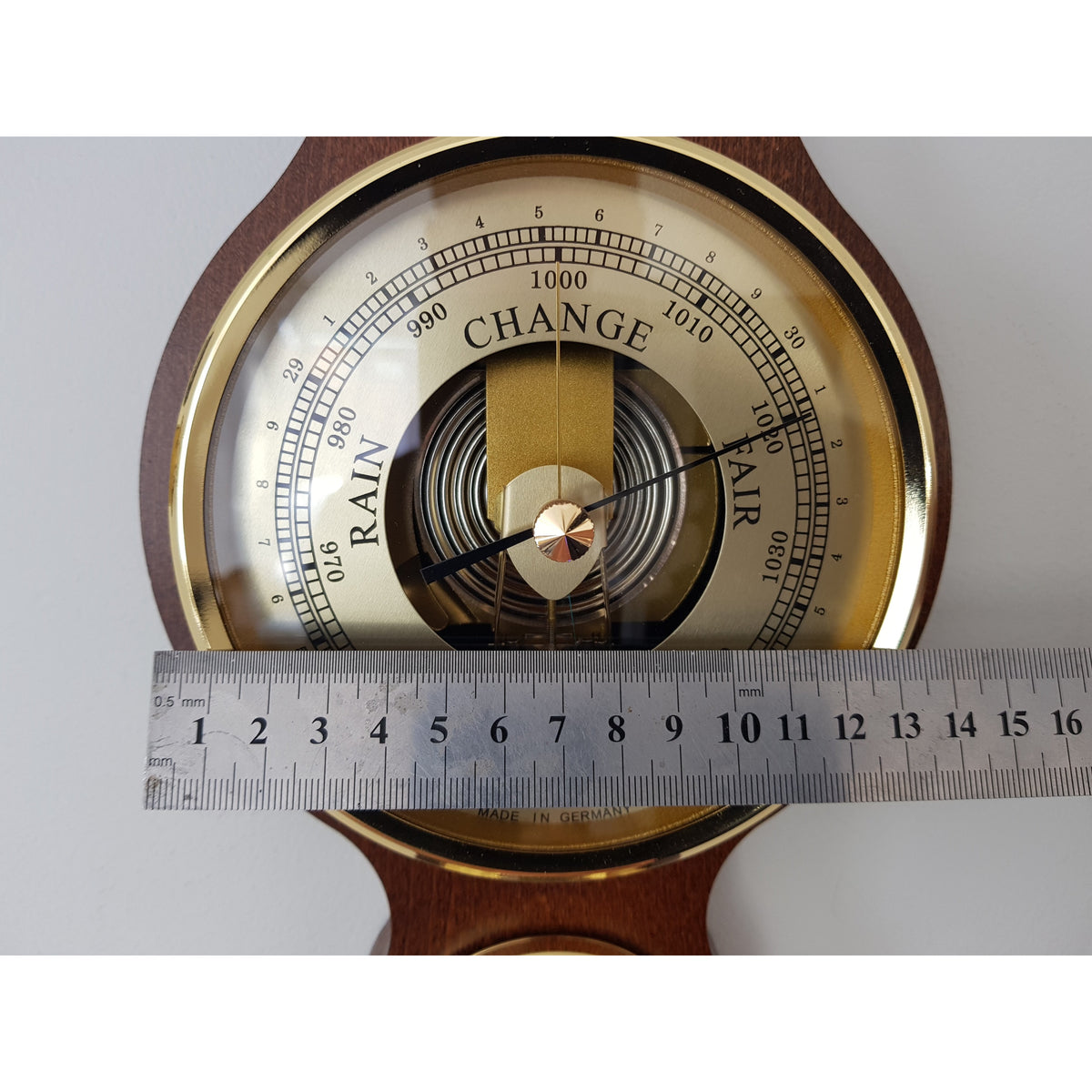 Traditional  Banjo Mahogany 540 mm Weatherstation -3 in 1 - Hygrometer + Barometer + Thermometer
