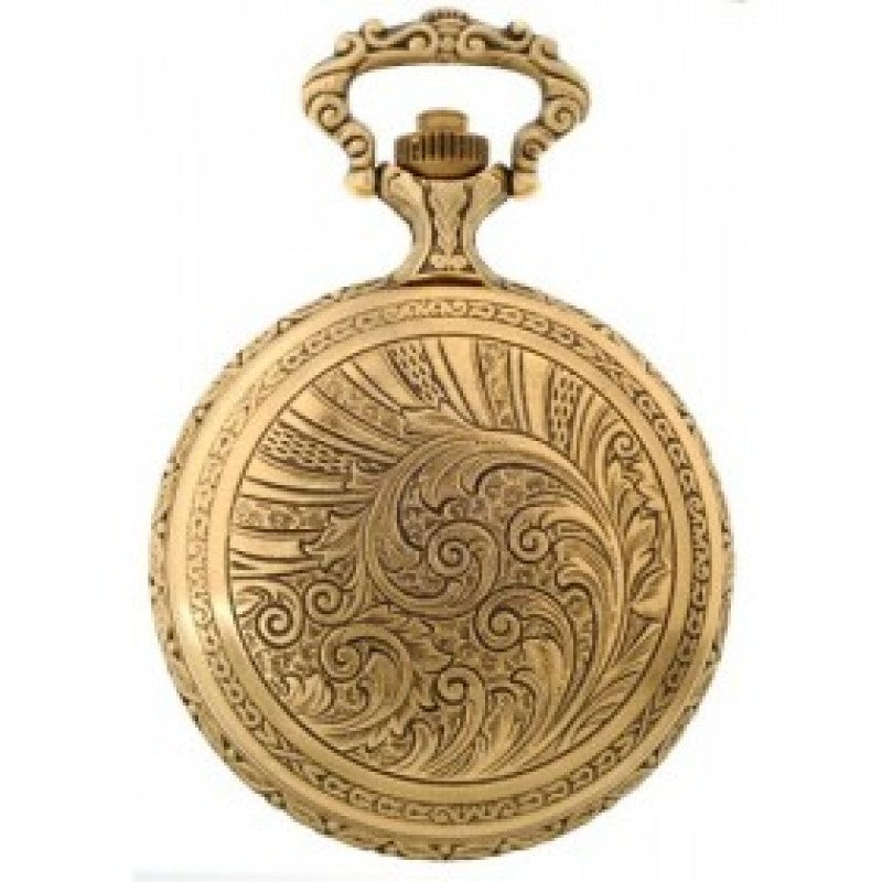 Sailing Boat  Antique Gold Swiss Quartz  Pocket Watch