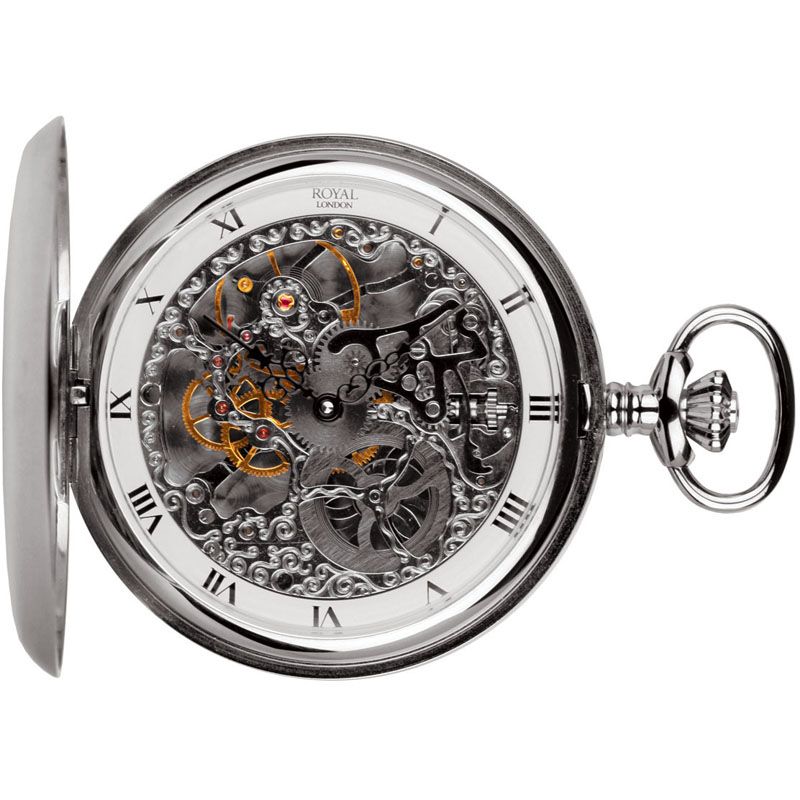Unique Skeleton  Double Opening Pocket Watch
