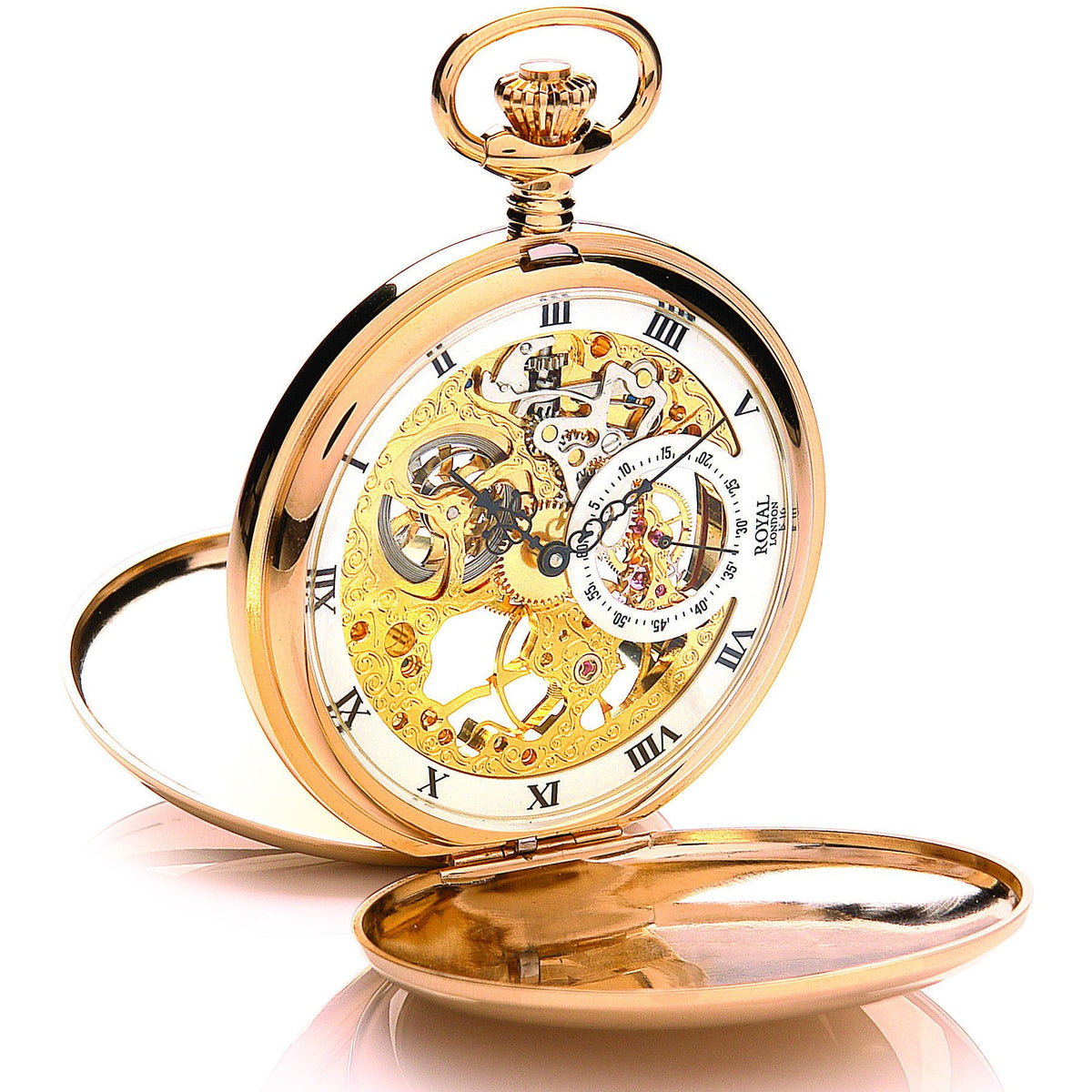 Classic Gold Mechanical Pocket Watch – Intricate Movement &amp; Timeless Design