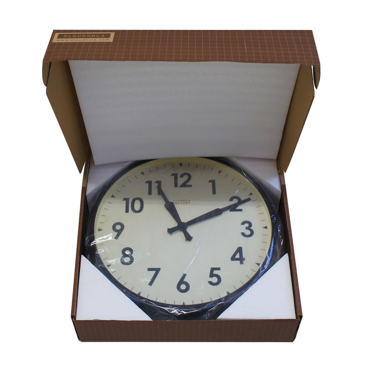 Factory Station Clock - Coffee Brown-made by Cloudnola